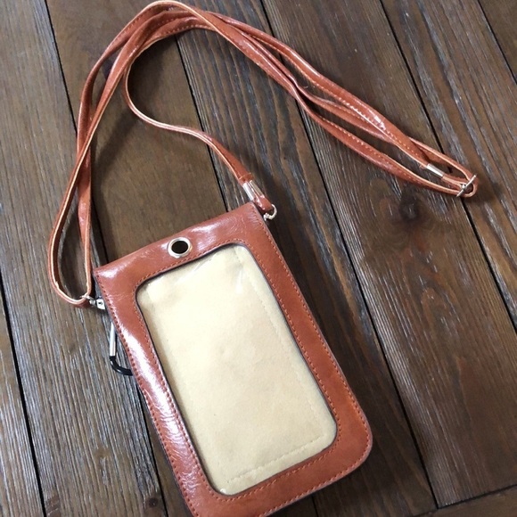 3/$30 Brown vegan crossbody travel wallet/phone case - Picture 3 of 7